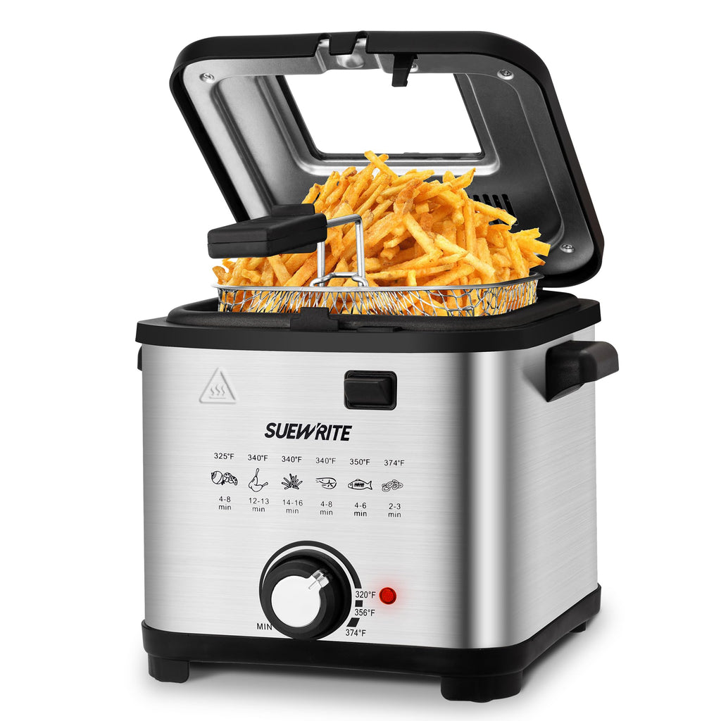 SUSTEAS Electric Fryer Machine for Home, Small Fryer for Kitchen