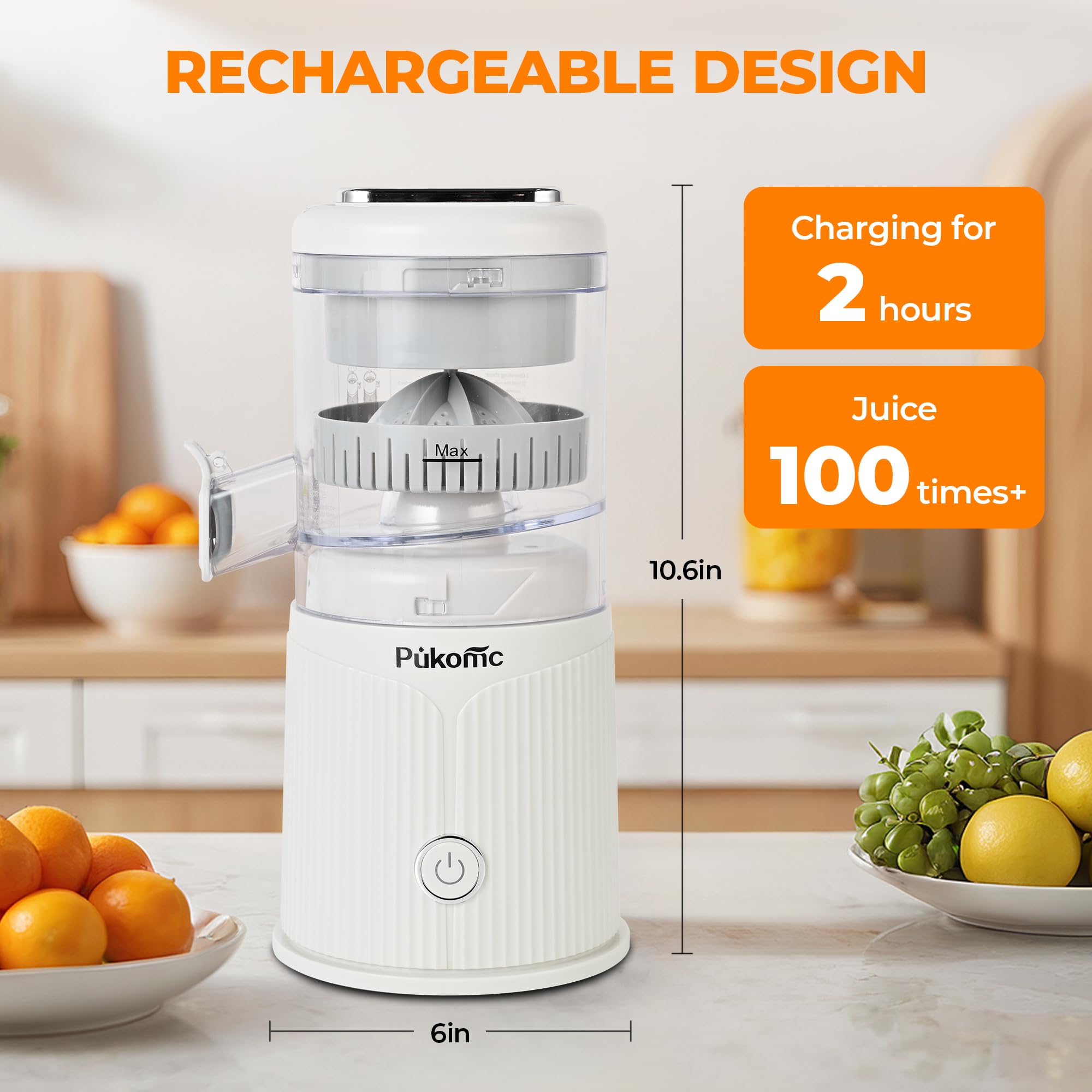 SUSTEAS Electric Citrus Juicer for Home, White