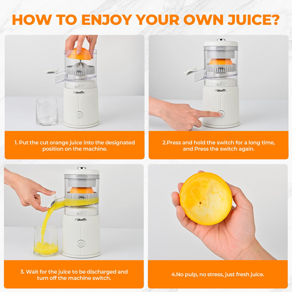 SUSTEAS Electric Citrus Juicer for Home, White