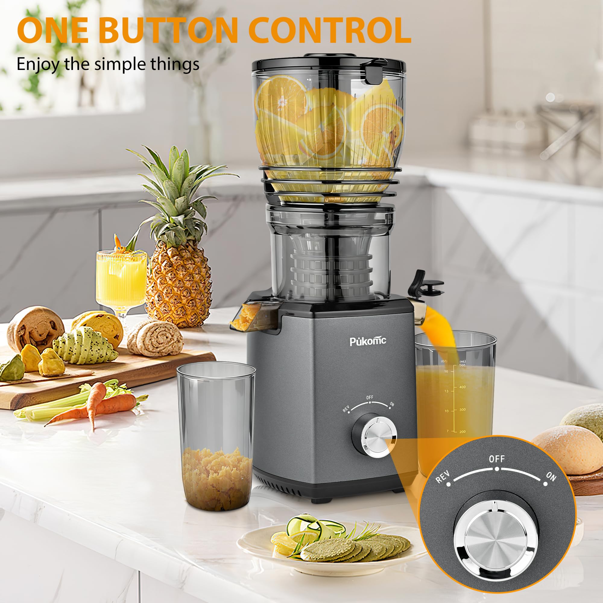 SUSTEAS Fruits and Vegetables Juicer Machine for Home, Grey Color